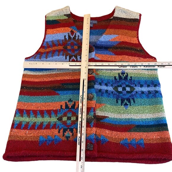 Northern Isles Sweater Vest Womens XL Multi Striped Acrylic V Neck Button Front - Picture 6 of 15
